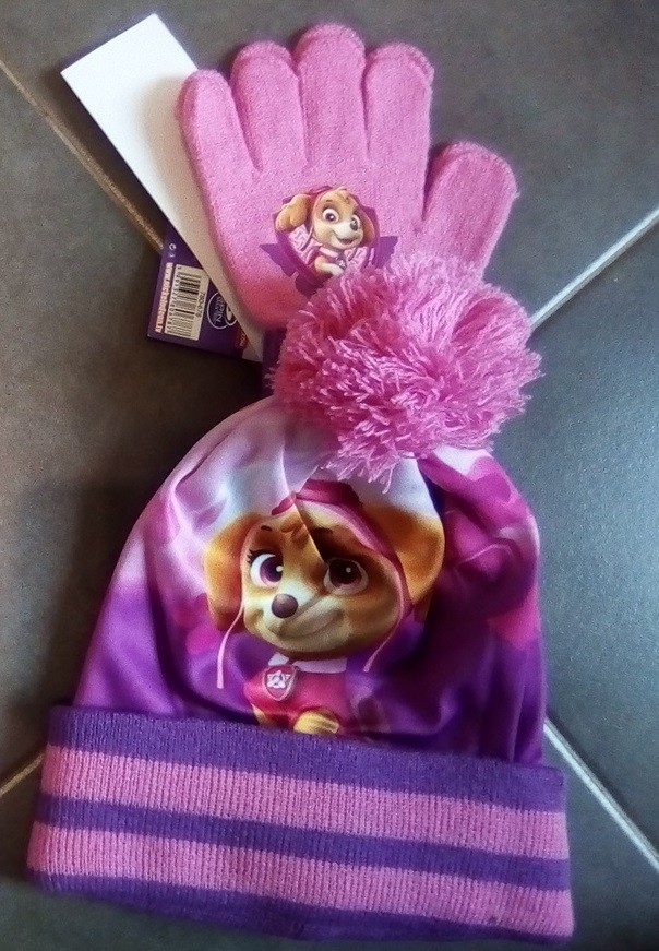 Set bonnet + gants Pat Patrouille® fille – violet