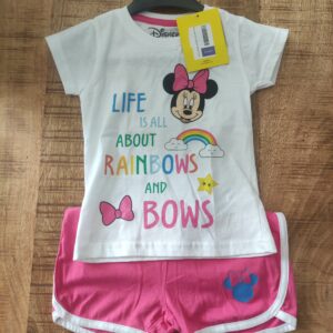 Ensemble short + tee shirt Minnie ® 3 ans life is all about rainbows and bows
