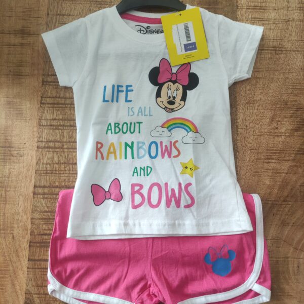 Ensemble short + tee shirt Minnie ® 3 ans life is all about rainbows and bows