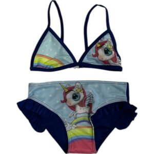 Maillot de bain 2 pièces Licorne bleu